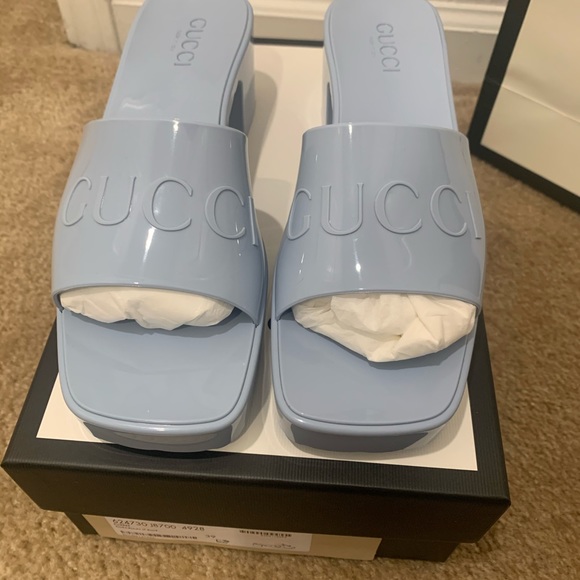 gucci rubber platform sandals